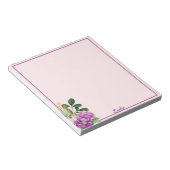 Floral Gift Notitieblok met aangepaste naam Paars (Schuin)