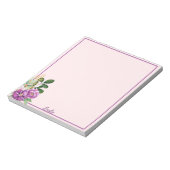 Floral Gift Notitieblok met aangepaste naam Paars (Linkerzijde)
