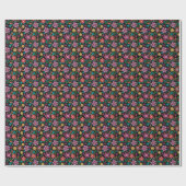 Floral Gift Wrap Go Bold Bohemian Avant-Garde Cadeaupapier (Vlak)