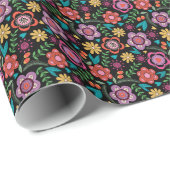 Floral Gift Wrap Go Bold Bohemian Avant-Garde Cadeaupapier (Rol Hoek)