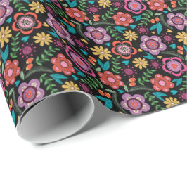 Floral Gift Wrap Go Bold Bohemian Avant-Garde Cadeaupapier