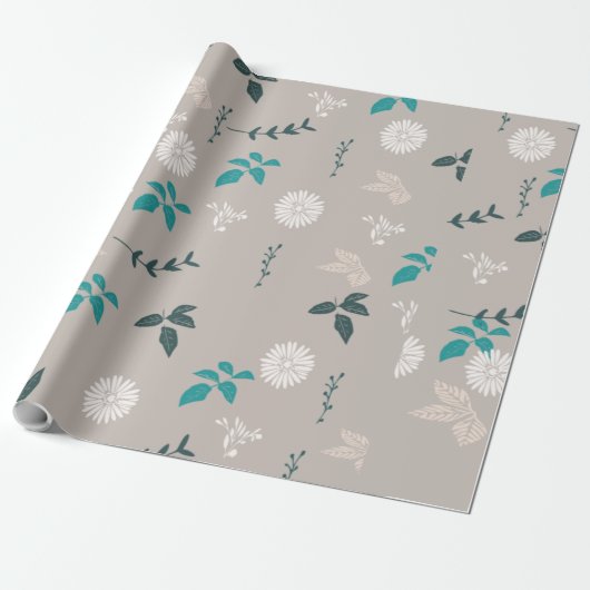 Floral Gift wrapping Paper Cadeaupapier (Uitgerold)