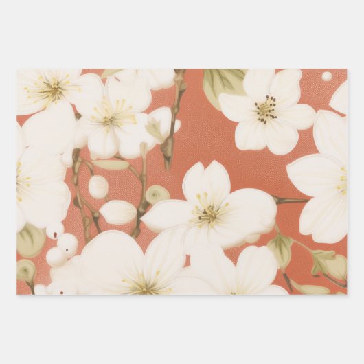 "Floral Gift Wrapping Paper" Inpakpapier Vel (Voorkant)