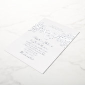 Floral Gilded Silver Wedding Folie Uitnodiging (Gedraaid)