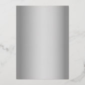 Floral Gilded Silver Wedding Folie Uitnodiging (Achterkant)