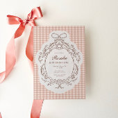  Floral Gingham Meisjes 1e verjaardag Kaart