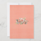 Floral Gingham Pset Happy Birthday Party Kaart (Achterkant)