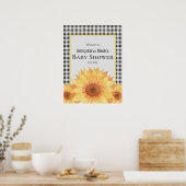 Floral Gingham Summer Picnic Baby shower Welkom Poster (Keuken)