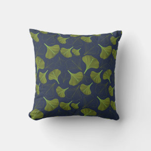 Floral Gingko Leaf Blue Pattern Kussen