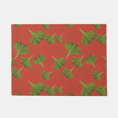 Floral Gingko Leaf Coral Pattern Deurmat (Voorkant)
