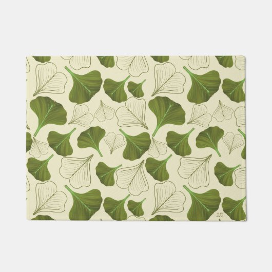 Floral Gingko Leaf Pattern Deurmat (Voorkant)
