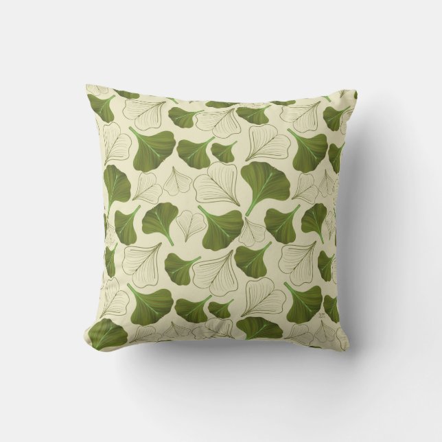 Floral Gingko Leaf Pattern Kussen (Voorkant)