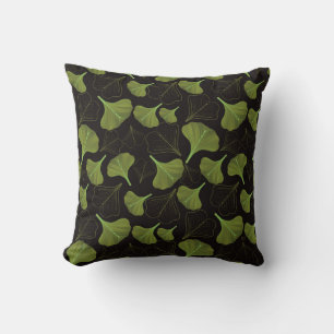 Floral Ginkgo Leaf Black Pattern Kussen