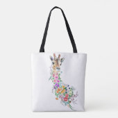 Floral Giraffe Canvas tas (Achterkant)