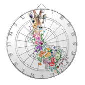 Floral Giraffe Dart Board Dartbord (Voorkant)