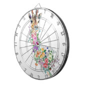 Floral Giraffe Dart Board Dartbord (Voorkant Rechts)