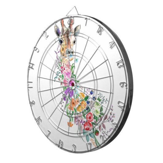 Floral Giraffe Dart Board Dartbord (Voorkant Rechts)