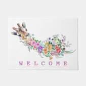 Floral Giraffe Doormat Deurmat (Voorkant)