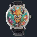 Floral Giraffe Portrait-9319 Horloge<br><div class="desc">Floral Giraffe Portrait-9319</div>