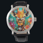 Floral Giraffe Portrait-9319 Horloge<br><div class="desc">Floral Giraffe Portrait-9319</div>