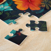 Floral Giraffe Portrait-9319 Legpuzzel (Zijkant)