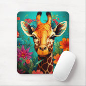 Floral Giraffe Portrait-9319 Muismat (Met muis)