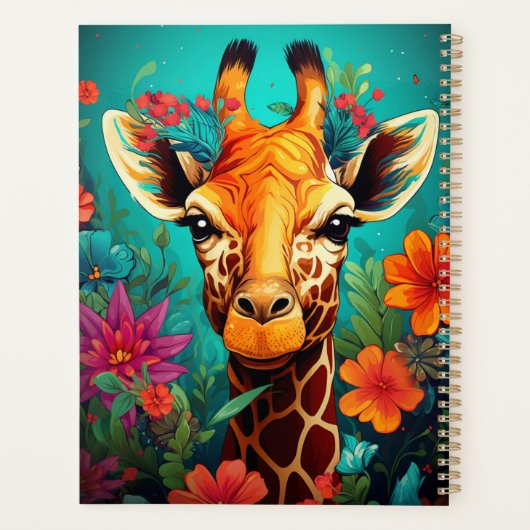 Floral Giraffe Portrait-9319 Planner (Achterkant)