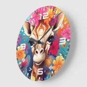 Floral Giraffe Portrait-9320 Grote Klok (Hoek)