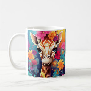 Floral Giraffe Portrait-9320 Koffiemok