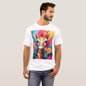 Floral Giraffe Portrait-9320 T-shirt (Voorkant volledig)