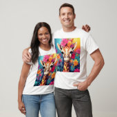 Floral Giraffe Portrait-9320 T-shirt (Unisex)