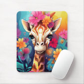 Floral Giraffe Portrait-9321 Muismat (Met muis)