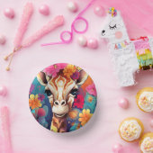 Floral Giraffe Portrait-9321 Papieren Kommen (Feest)