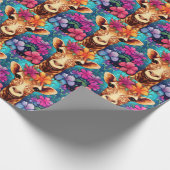 Floral Giraffe Portrait-9322 Cadeaupapier (Hoek)