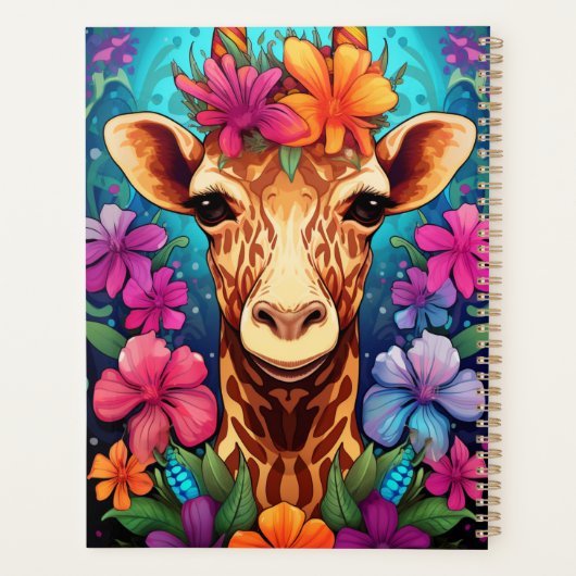 Floral Giraffe Portrait-9322 Planner (Achterkant)