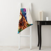 Floral Giraffe Portrait-9322 Sherpa Deken (In situ)