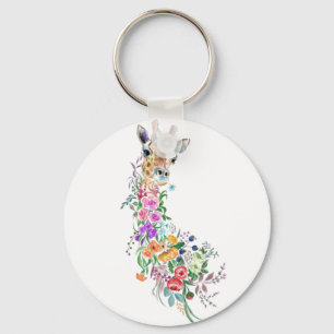 Floral Giraffe Sleutelhanger