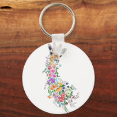 Floral Giraffe Sleutelhanger (Voorkant)