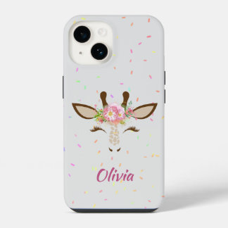 Floral Giraffe Sprinkles Kind iPhone 14 Hoesje