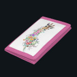 Floral Giraffe Wallet Drievoud Portemonnee<br><div class="desc">Kleurrijke Bloemen Boeket Giraffe Wallets - MINNED Schilderij</div>