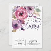 Floral Girl Baby shower Kaart (Voorkant)