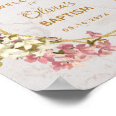 Floral Girl Baptism Gold Marble Orchids Welkom Poster (Hoek)