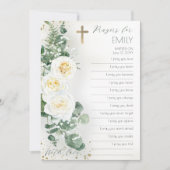 Floral Girl Baptism vult de blanco gebeden Kaart i (Voorkant)