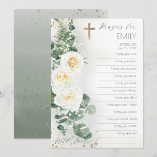 Floral Girl Baptism vult de blanco gebeden Kaart i