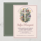 Floral Girl Baptisme, Waterverf voor religieuze do Kaart (Voorkant / Achterkant)