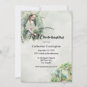  Floral Girl Eerste Communie Kaart (Voorkant)