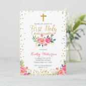 Floral Girl Eerste Heilige Communauteit Kaart (Staand voorkant)