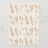 Floral Girl First Communion Watercolor Wildflowers Kaart (Achterkant)