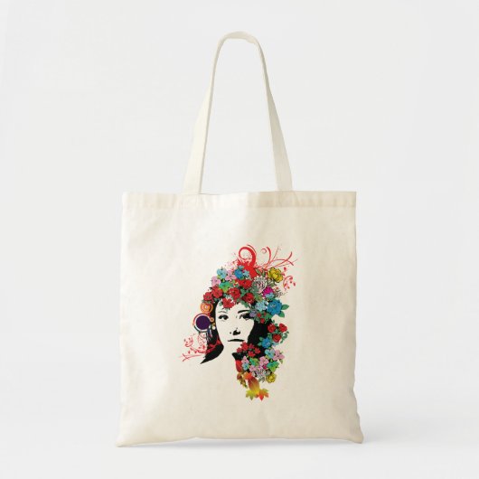 Floral Girl Flower Art Canvas tas (Voorkant)
