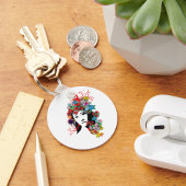 Floral Girl Flower Hair Sleutelhanger